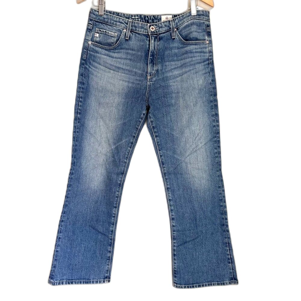 AG Jeans Jodi Crop High Rise Slim Flare Jeans Size 30R Medium Wash